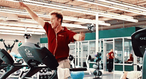 Image result for on a treadmill with headphones