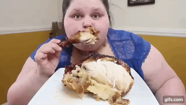 Fat Lady Eating Chicken Gifs Tenor