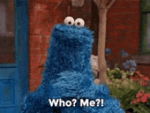 Cookie Monster Who GIF - CookieMonster Who Me - Discover & Share GIFs