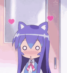 Kawaii Blushing Anime Girl Gif