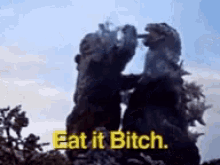 Image result for godzilla eat your broccoli gif
