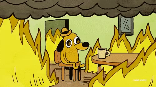 Fire Dog Gif Fire Dog This Is Fine Discover Share Gifs