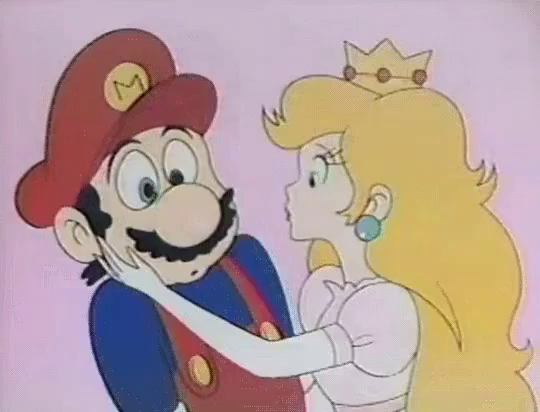 accidente Oceanía Arrastrarse Gettin The Kissies GIF - Kiss Mario Princess Peach - Discover & Share GIFs