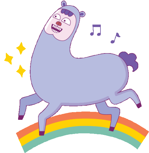dancing rainbow llama