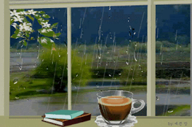 R Rainy Day Coffee Rain Gif Rrainyday Coffeerain Goodmorning Discover Share Gifs