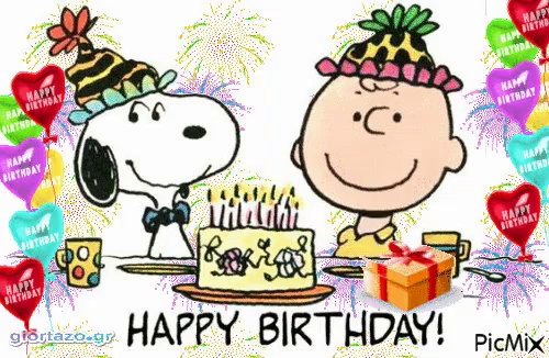 Happy Birthday Snoopy Gif Happybirthday Snoopy Charliebrown Discover Share Gifs