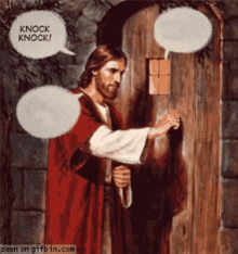 Jesus Knock GIF - Jesus Knock WhosThere GIFs