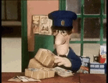 Postman Pat with packages