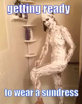 utilgivelig Blandet Settlers Sundress GIF - Sundress Dress Shaving - Discover & Share GIFs