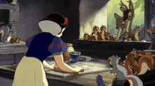 Unload The Dishwasher When You Go Home To Visit. GIF - SnowWhite Baking Animals GIFs