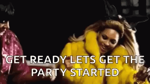 GIF of Beyonce and let's get this party started