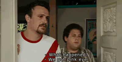 Knocked Up Pink Eye Scene Gifs Tenor