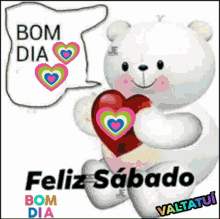 GIF Bom Dia Sabado Bear - GIF de BomDiaSabado Bear Hearts