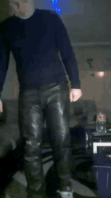 men in leather jeans