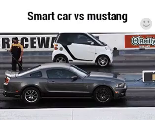 Smart Car Vs Mustang Gif Smartcar Smartcarvsmustang Smart Car Vs Mustang Gif Smartcar Smartcarvsmustang Discover Share Gifs