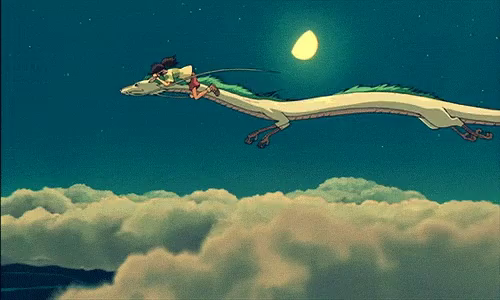 spirited away haku flying