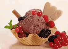 National Chocolate Ice Cream Day Berries GIF - NationalChocolateIceCreamDay Berries Breakfast GIFs