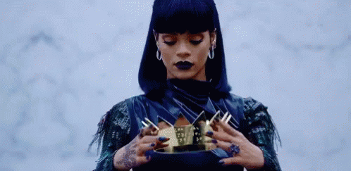middle child, rihanna putting on a crown