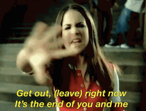 Get Out, Leave Right Now, It's The End Of You And Me - JoJo GIF - Leave