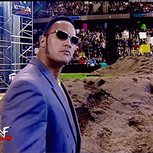 The Rock Eyebrow Raise Wwe Raw 1999, GIF