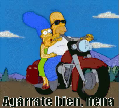 Homero Y Marge En La Moto GIF - Motero Motera Pareja - Discover & Share GIFs