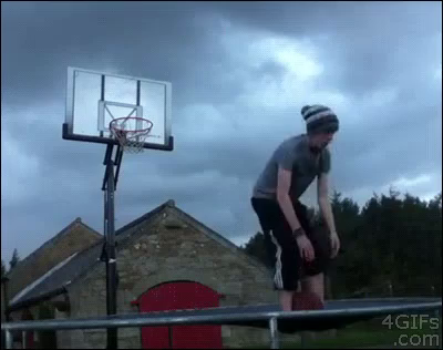 Trick Shot Gif Trampoline Basketball Trick Discover Share Gifs