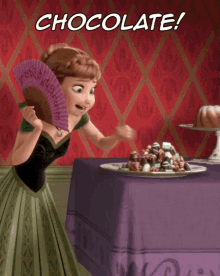 Valentines Party GIF - Frozen Anna Chocolate GIFs