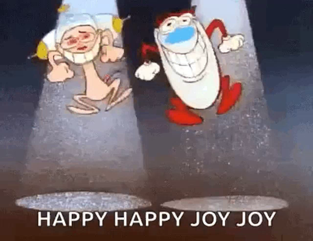 Happy Happy Joy Joy Gifs Tenor - merry christmas meme face roblox