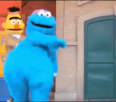 Sesame Street Cookie Monster Dance Dancing Moves | GIF | PrimoGIF