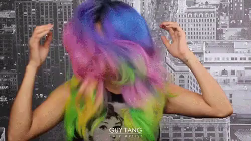 Girl With Rainbow Hair Gifs Tenor