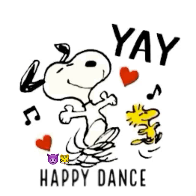 Snoopy Happy Dance Emoticons Text