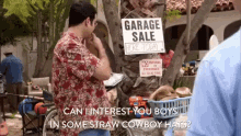Can I Interest You Boys In Some Straw Cowboy Hats GIF - GarageSale Workaholics Cowboy GIFs