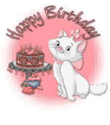 Image result for happy birthday white cat gif