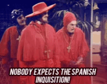 Resultado de imagen de nobody expects the spanish inquisition gif