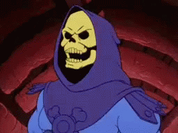 A GIF of a cartoon villain doing an evil laugh
