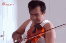 Violin Brahmanandam GIF - Violin Brahmanandam Brahmi GIFs