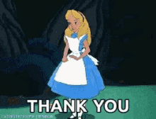 Thank You Alice In Wonderland GIF - ThankYou AliceInWonderland Thanks GIFs