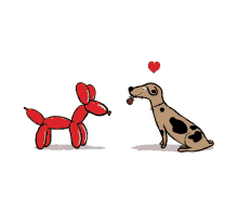 dog and balloon dog