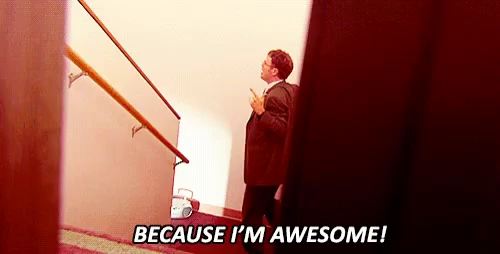 Dwight Because Im Awesome Gif Dwight Becauseimawesome Happy Discover Share Gifs