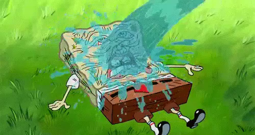 spongebob drying out