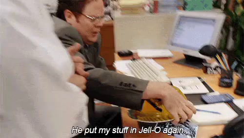 The Office Jello Prank GIF - Dwight Jim Pranks - Discover & Share GIFs