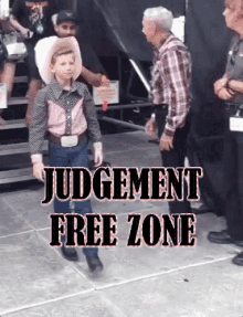 Image result for judgement free zone gif.