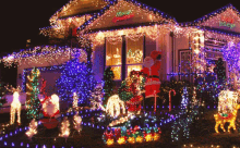 Christmas Lights - Christmas Decorations GIF - ChristmasDecorations ChristmasHouse ChristmasLights GIFs