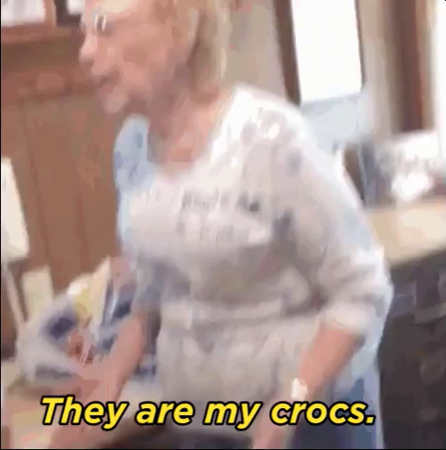 They Are My Crocs GIF - Crocs Grandma Old - Discover & Share GIFs