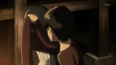 eren jaeger and mikasa ackerman kiss