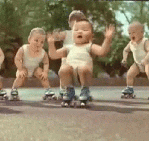 Baby Roller Skate GIF