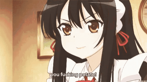 Anime Insult GIF - Anime Insult Potato - Discover & Share GIFs