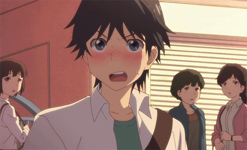Anime guy blush gif