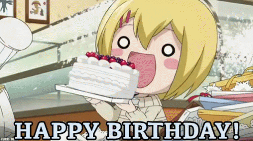 Résultat de recherche d'images pour "anime happy birthday gif"