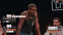 Pushing poker chips all in gif animated